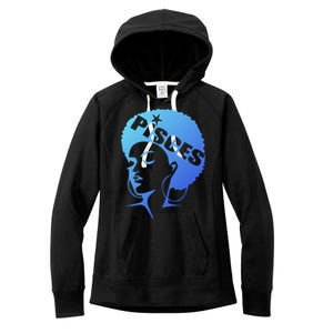 African American Afro Pisces Zodiac Great Gift Women's Fleece Hoodie