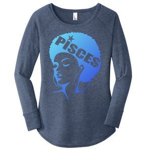 African American Afro Pisces Zodiac Great Gift Women's Perfect Tri Tunic Long Sleeve Shirt