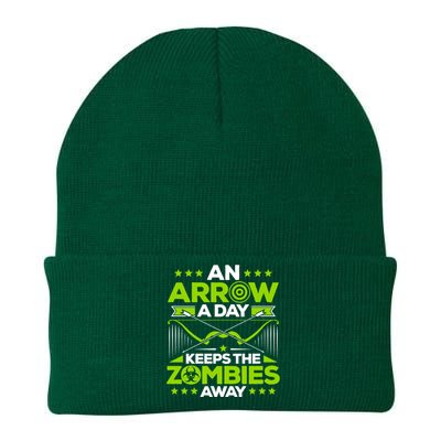 Archery An Arrow A Day Keeps The Zombies Away Archer Funny Gift Knit Cap Winter Beanie