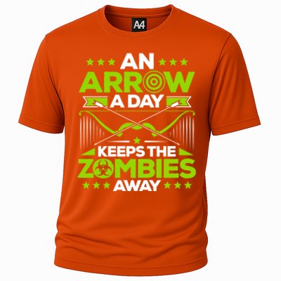 Archery An Arrow A Day Keeps The Zombies Away Archer Funny Gift Cooling Performance Crew T-Shirt