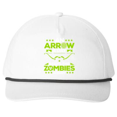 Archery An Arrow A Day Keeps The Zombies Away Archer Funny Gift Snapback Five-Panel Rope Hat