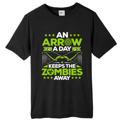 Archery An Arrow A Day Keeps The Zombies Away Archer Funny Gift Tall Fusion ChromaSoft Performance T-Shirt