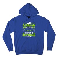 Archery An Arrow A Day Keeps The Zombies Away Archer Funny Gift Hoodie