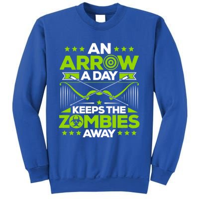 Archery An Arrow A Day Keeps The Zombies Away Archer Funny Gift Sweatshirt