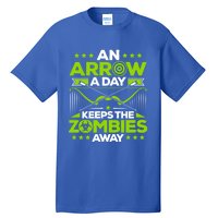 Archery An Arrow A Day Keeps The Zombies Away Archer Funny Gift Tall T-Shirt