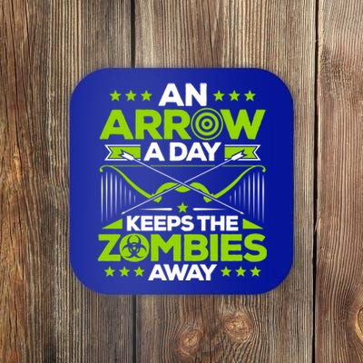 Archery An Arrow A Day Keeps The Zombies Away Archer Funny Gift Coaster