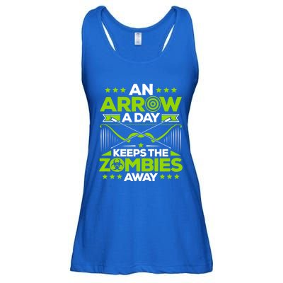 Archery An Arrow A Day Keeps The Zombies Away Archer Funny Gift Ladies Essential Flowy Tank