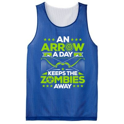 Archery An Arrow A Day Keeps The Zombies Away Archer Funny Gift Mesh Reversible Basketball Jersey Tank