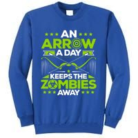 Archery An Arrow A Day Keeps The Zombies Away Archer Funny Gift Tall Sweatshirt