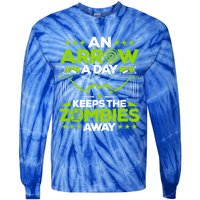 Archery An Arrow A Day Keeps The Zombies Away Archer Funny Gift Tie-Dye Long Sleeve Shirt