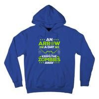 Archery An Arrow A Day Keeps The Zombies Away Archer Funny Gift Tall Hoodie