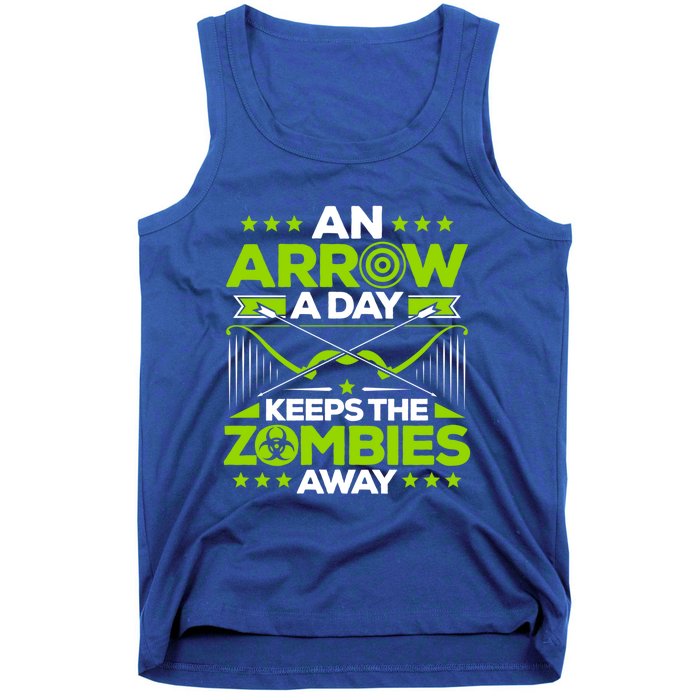 Archery An Arrow A Day Keeps The Zombies Away Archer Funny Gift Tank Top