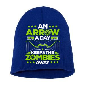 Archery An Arrow A Day Keeps The Zombies Away Archer Funny Gift Short Acrylic Beanie