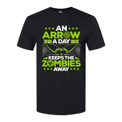 Archery An Arrow A Day Keeps The Zombies Away Archer Funny Gift Softstyle CVC T-Shirt