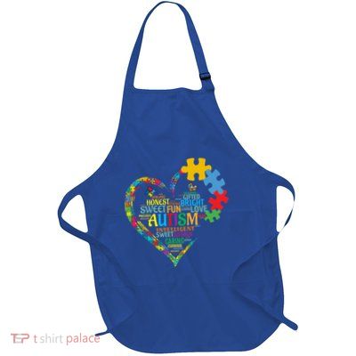 Autism Awareness Adults Black Multicolor Small Classic Gift Full-Length Apron With Pockets