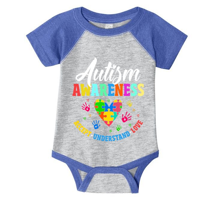 Autism Awareness Accept Understand Love Cute Gift Infant Baby Jersey Bodysuit