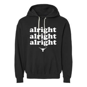 Alright Alright Alright Texas Bull Texas Pride State USA Garment-Dyed Fleece Hoodie