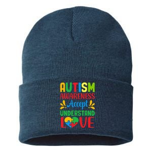 Autism Awareness Autism Advocacy Autism Slogan Puzzle Pieces Sustainable Knit Beanie