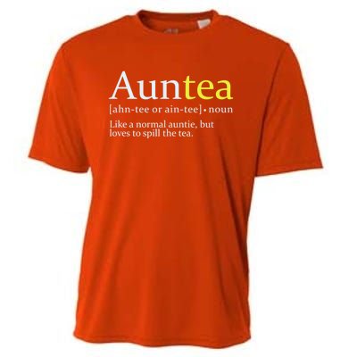 African American Aunt Auntie Love To Gossip Spill Tea Gift Cooling Performance Crew T-Shirt