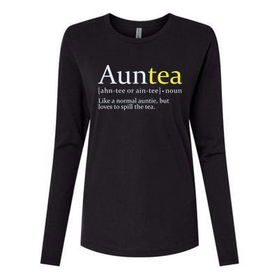 African American Aunt Auntie Love To Gossip Spill Tea Gift Womens Cotton Relaxed Long Sleeve T-Shirt