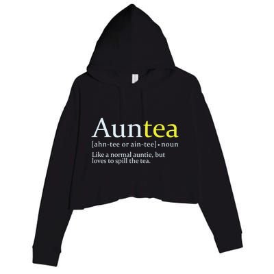 African American Aunt Auntie Love To Gossip Spill Tea Gift Crop Fleece Hoodie