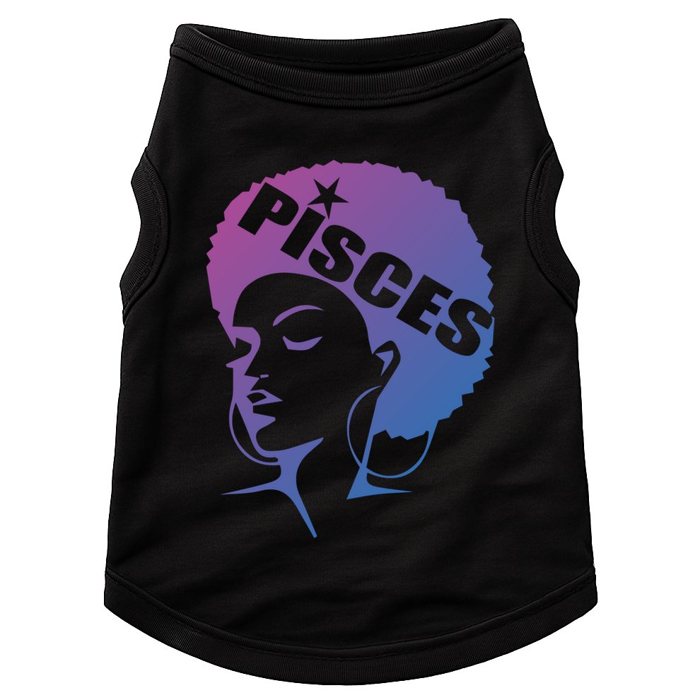 African American Afro Pisces Zodiac Great Gift Doggie Tank