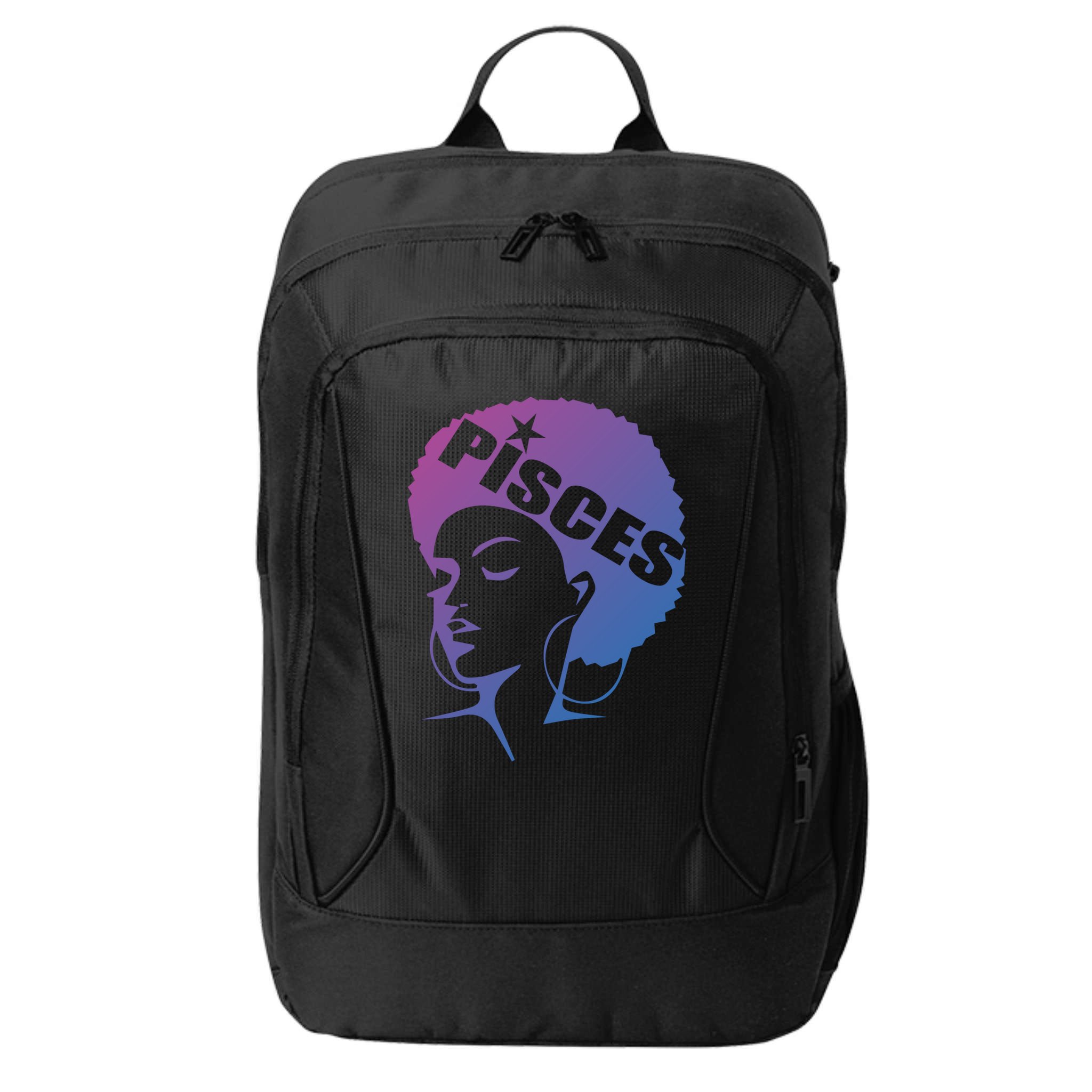 African American Afro Pisces Zodiac Great Gift City Backpack