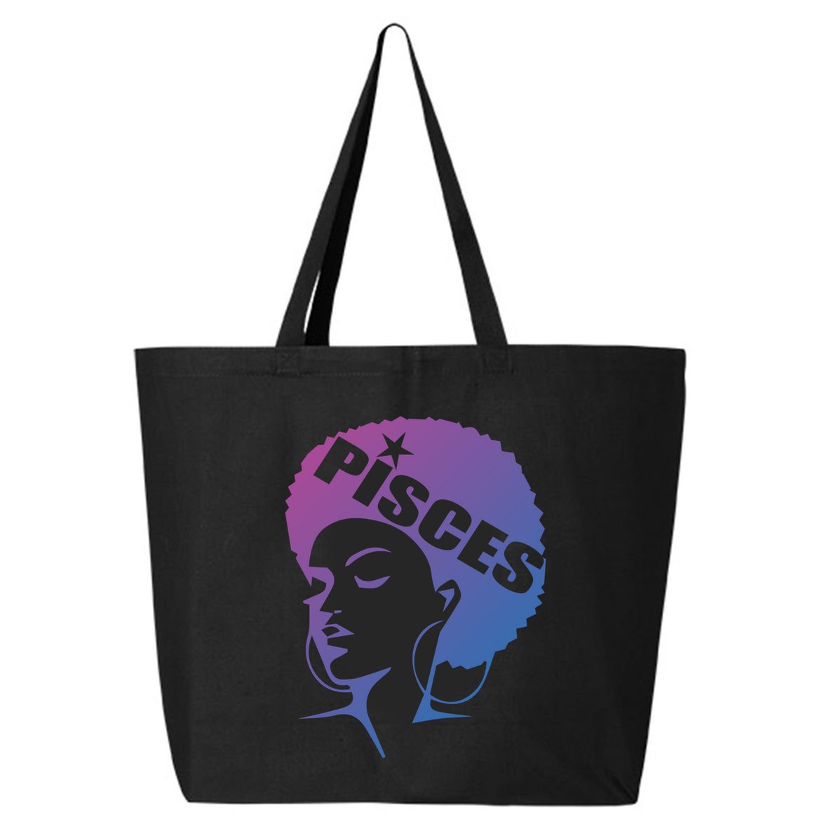 African American Afro Pisces Zodiac Great Gift 25L Jumbo Tote