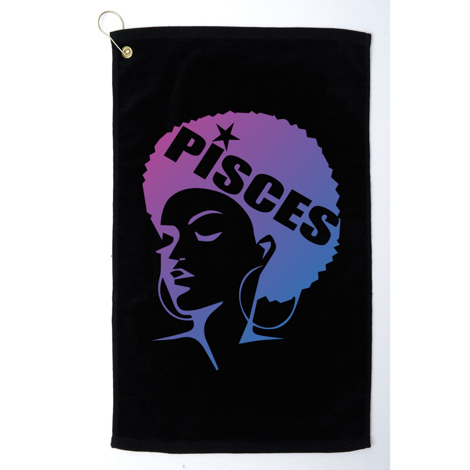 African American Afro Pisces Zodiac Great Gift Golf Towel
