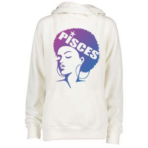 African American Afro Pisces Zodiac Great Gift Womens Funnel Neck Pullover Hood