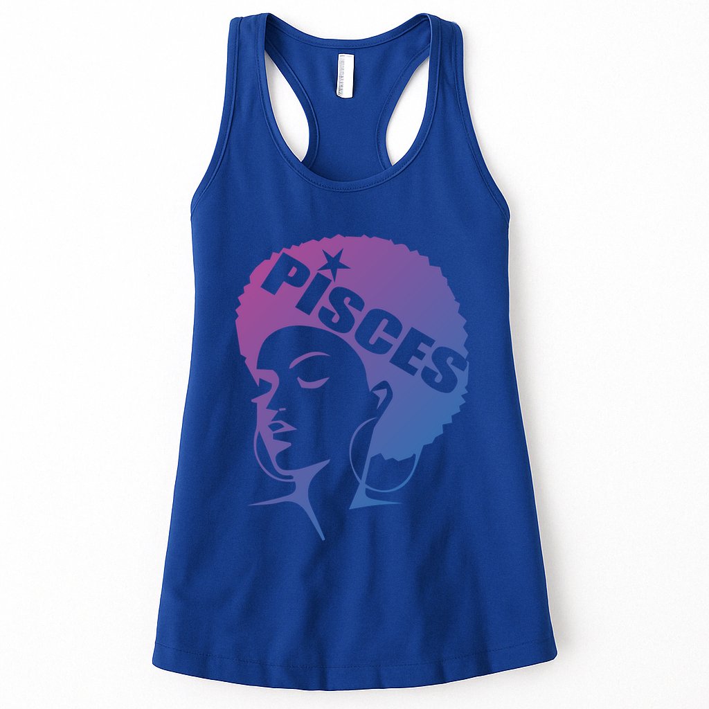 African American Afro Pisces Zodiac Great Gift Womens Tank Top