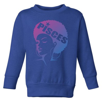 African American Afro Pisces Zodiac Great Gift Toddler Sweatshirt