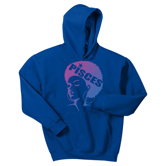 African American Afro Pisces Zodiac Great Gift Kids Hoodie