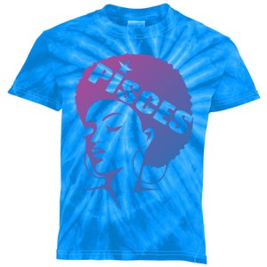 African American Afro Pisces Zodiac Great Gift Kids Tie-Dye T-Shirt