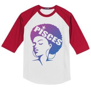 African American Afro Pisces Zodiac Great Gift Kids Colorblock Raglan Jersey