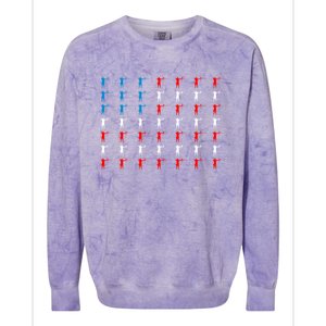 Archery Archer American Flag Independence Day 4th Of July Gift Colorblast Crewneck Sweatshirt