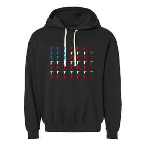 Archery Archer American Flag Independence Day 4th Of July Gift Garment-Dyed Fleece Hoodie