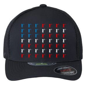 Archery Archer American Flag Independence Day 4th Of July Gift Flexfit Unipanel Trucker Cap