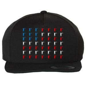 Archery Archer American Flag Independence Day 4th Of July Gift Wool Snapback Cap