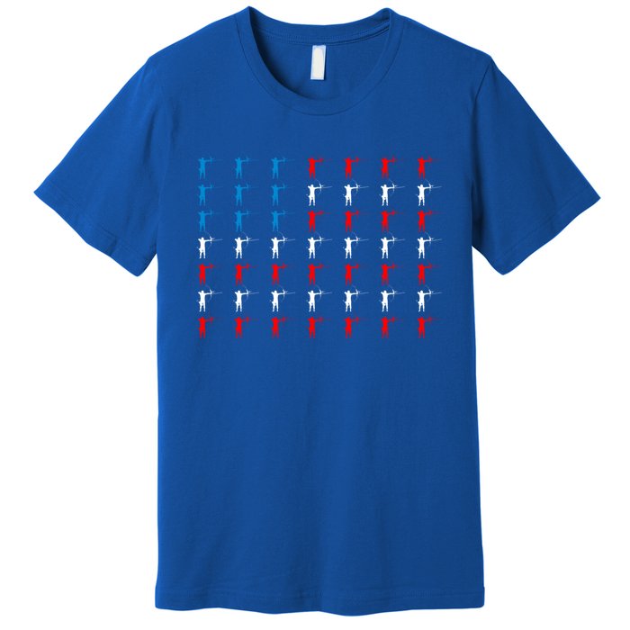 Archery Archer American Flag Independence Day 4th Of July Gift Premium T-Shirt