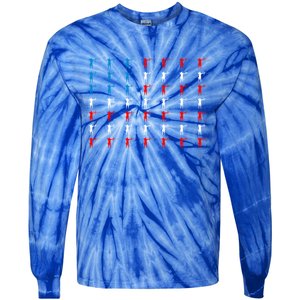 Archery Archer American Flag Independence Day 4th Of July Gift Tie-Dye Long Sleeve Shirt