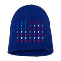 Archery Archer American Flag Independence Day 4th Of July Gift Short Acrylic Beanie