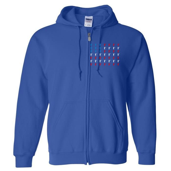 Archery Archer American Flag Independence Day 4th Of July Gift Full Zip Hoodie