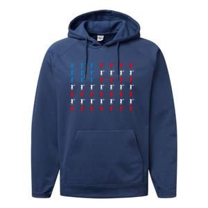 Archery Archer American Flag Independence Day 4th Of July Gift Performance Fleece Hoodie