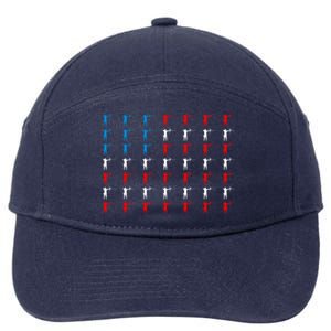 Archery Archer American Flag Independence Day 4th Of July Gift 7-Panel Snapback Hat