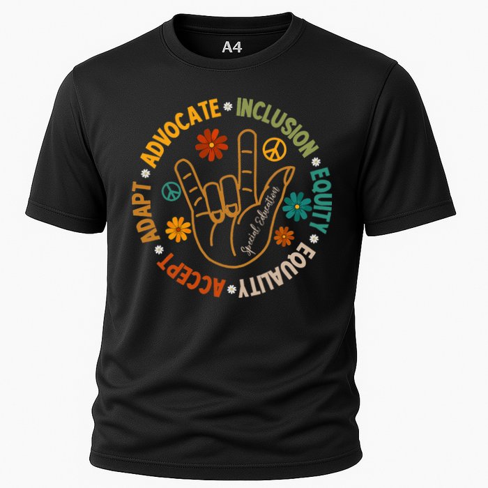 Accept Adapt Advocate Inclusion Equity Equality Cooling Performance Crew T-Shirt