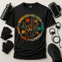 Accept Adapt Advocate Inclusion Equity Equality Cooling Performance Crew T-Shirt