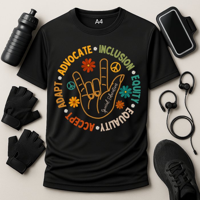 Accept Adapt Advocate Inclusion Equity Equality Cooling Performance Crew T-Shirt