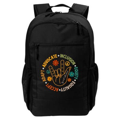 Accept Adapt Advocate Inclusion Equity Equality Backpack