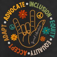 Accept Adapt Advocate Inclusion Equity Equality Large Microfiber Waffle Golf Towel